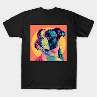 70s Bulldog Vibes: Pastel Pup Parade T-Shirt